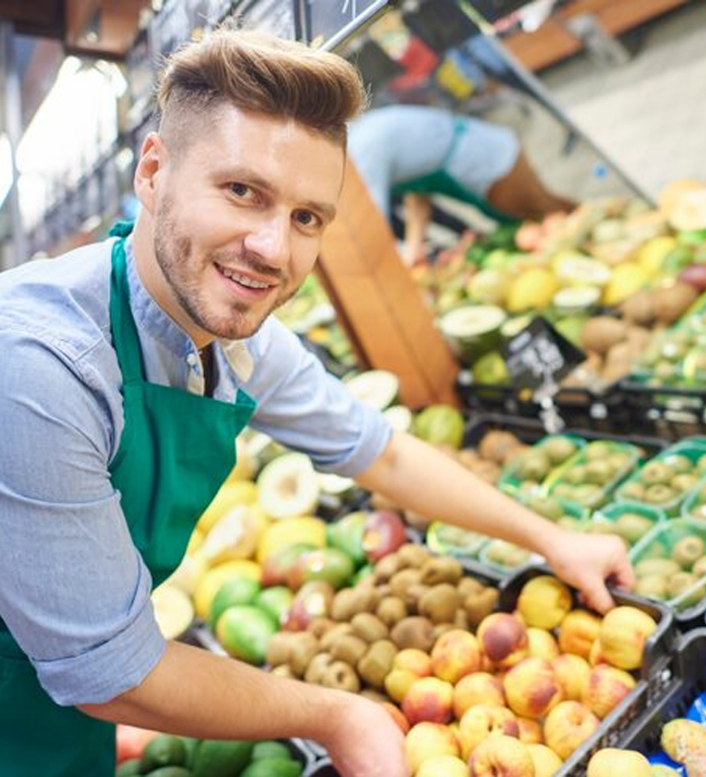 Grocery POS counter for pricing, loyalty, and reporting workflows